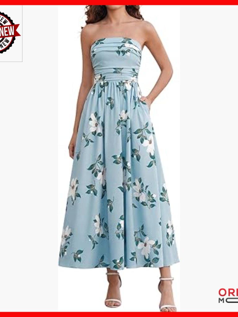 Floral Maxi Sundress With Pockets, Removable Straps, Smocked Back